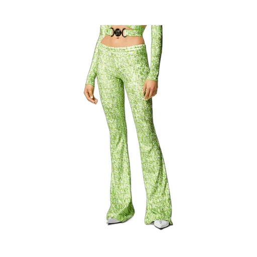Logo-Print Flared Trousers