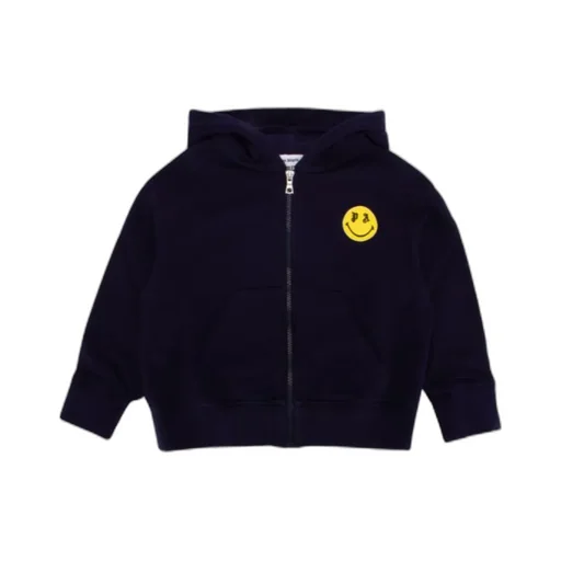 Palm Angels Kids Smiley Printed Straight Hem Hoodie