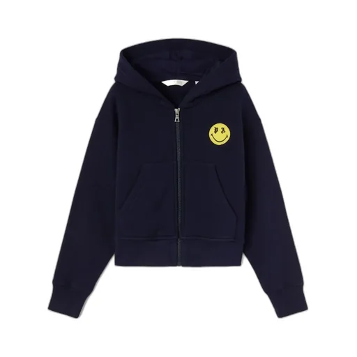 Palm Angels Kids Smiley Printed Straight Hem Hoodie