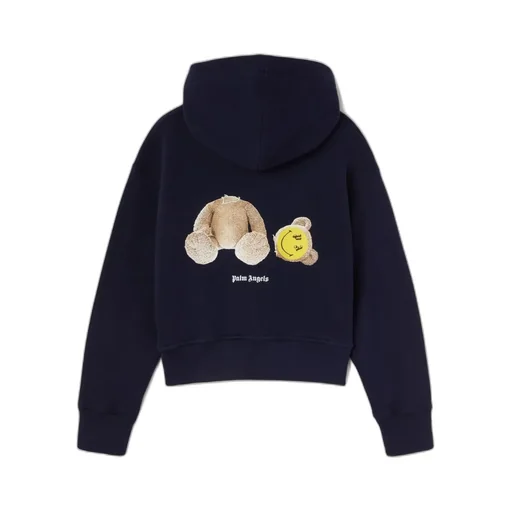 Palm Angels Kids Smiley Printed Straight Hem Hoodie