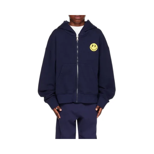 Palm Angels Kids Smiley Printed Straight Hem Hoodie