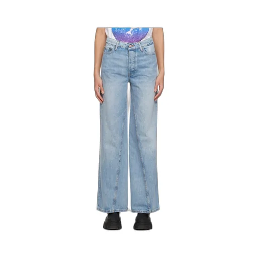 Ganni Logo Patch Straight Leg Jeans