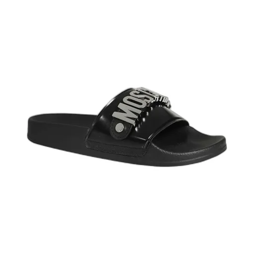 Logo-Plaque Open-Toe Slides