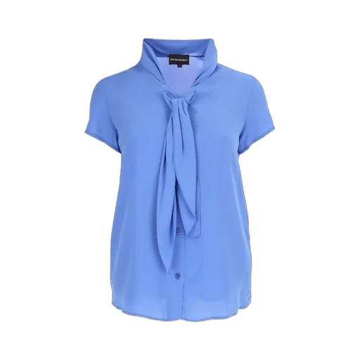 Tie-Neck Short-Sleeve Shirt