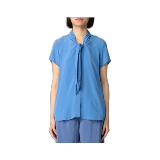 Tie-Neck Short-Sleeve Shirt