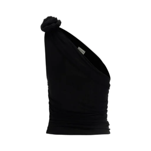 Magda Butrym Flower Embellished Ruched One-Shoulder Top