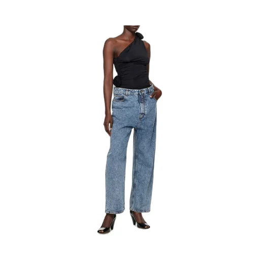 Magda Butrym Flower Embellished Ruched One-Shoulder Top