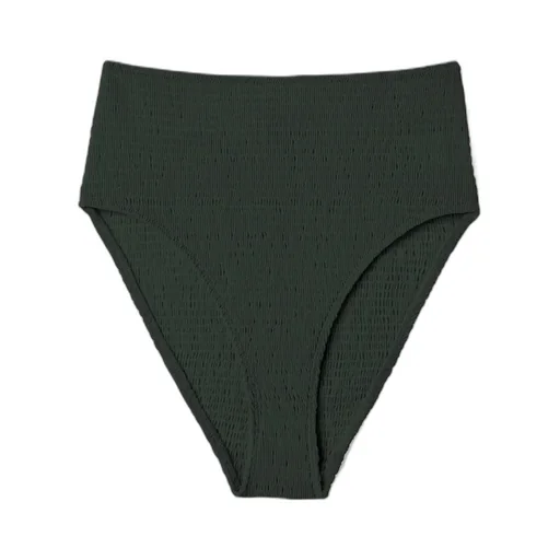 Smocked High-Waist Bikini Bottoms