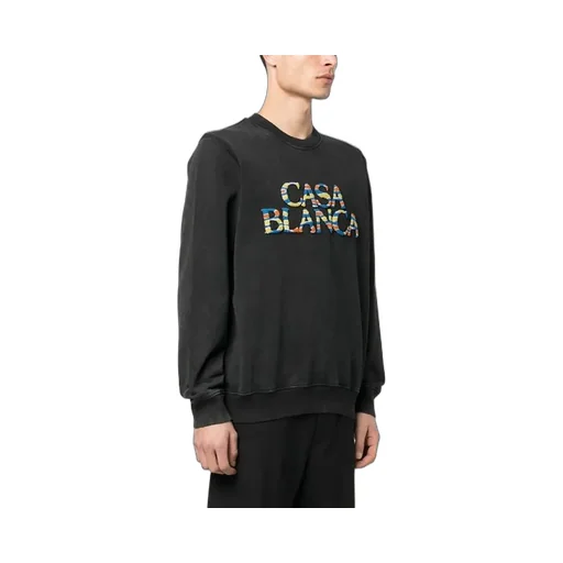 Casablanca Logo Flocked Crewneck Sweatshirt