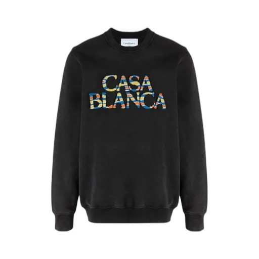 Casablanca Logo Flocked Crewneck Sweatshirt