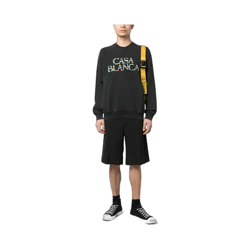 Casablanca Logo Flocked Crewneck Sweatshirt