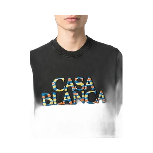 Casablanca Logo Flocked Crewneck Sweatshirt