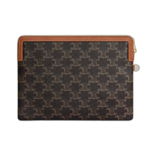 Small Pouch With Strap In Triomphe Canvas And Lambskin