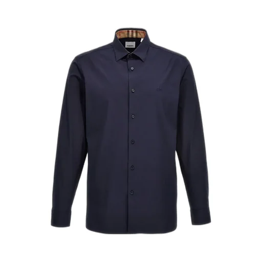 Burberry Equestrian Knight Logo Embroidered Buttoned Shirt