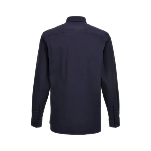 Burberry Equestrian Knight Logo Embroidered Buttoned Shirt