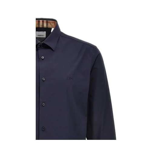 Burberry Equestrian Knight Logo Embroidered Buttoned Shirt