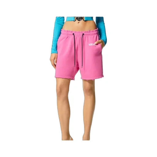 Versace Logo Embroidered Drawstring Shorts