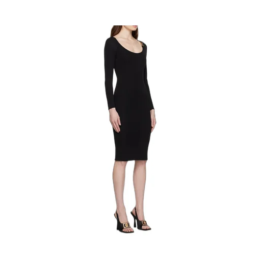 Versace Medusa Plaque Long-Sleeved Midi Dress