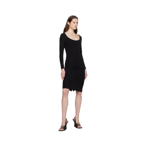 Versace Medusa Plaque Long-Sleeved Midi Dress