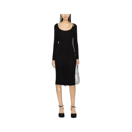 Versace Medusa Plaque Long-Sleeved Midi Dress
