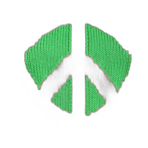 Peace Sign Motif Knitted Top