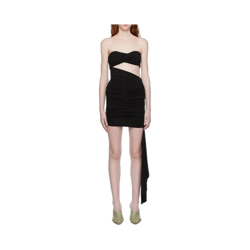 Off-White Vi-Crepe Cut-Out Strapless Mini Dress