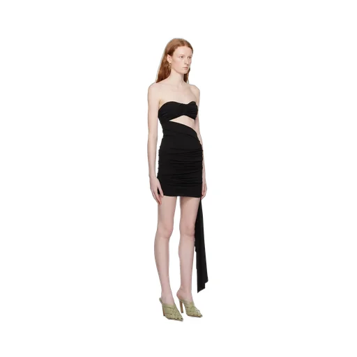 Off-White Vi-Crepe Cut-Out Strapless Mini Dress