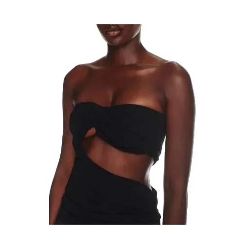 Off-White Vi-Crepe Cut-Out Strapless Mini Dress
