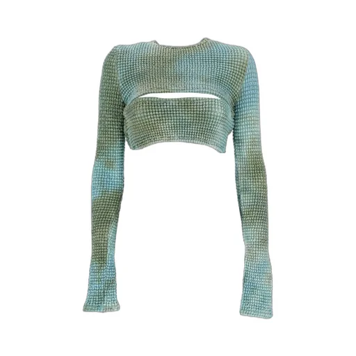 Off-White Double Cut-Out Long-Sleeved Top