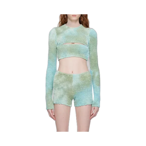 Off-White Double Cut-Out Long-Sleeved Top