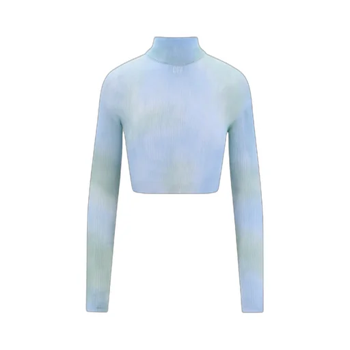 Off-White Tie-Dye Turtleneck Cropped Top