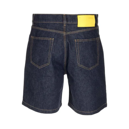 Off-White Logo Embroidered Utility Denim Shorts