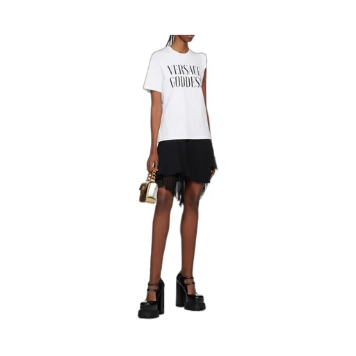 Versace Logo Printed Crewneck T-Shirt