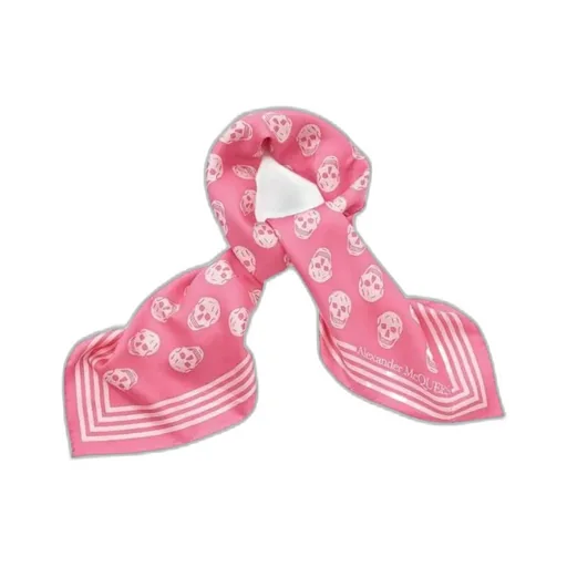 Alexander Mcqueen Skull-Printed Striped Edge Scarf