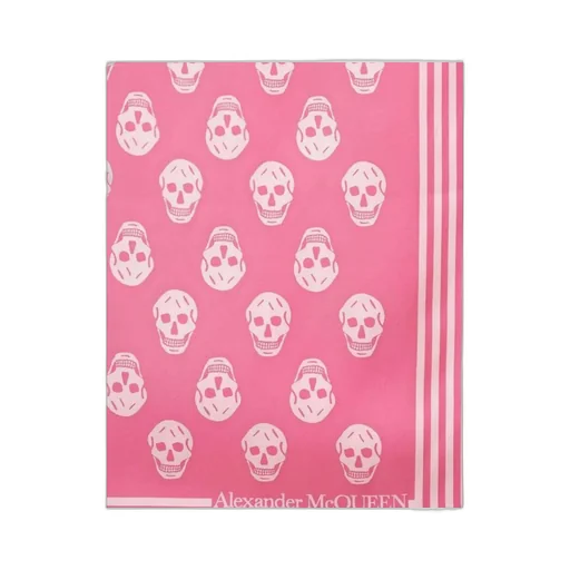 Alexander Mcqueen Skull-Printed Striped Edge Scarf
