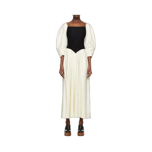 Long-Sleeved Contrasting Dress