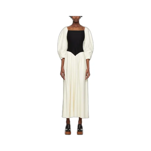 Long-Sleeved Contrasting Dress