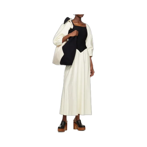 Long-Sleeved Contrasting Dress