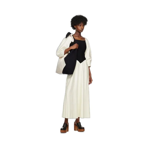 Long-Sleeved Contrasting Dress