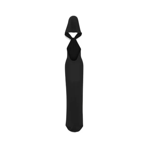 Saint Laurent Open-Back Hooded Long Dress