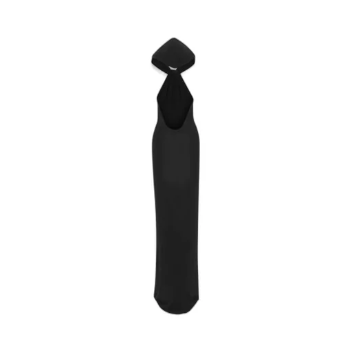 Saint Laurent Open-Back Hooded Long Dress