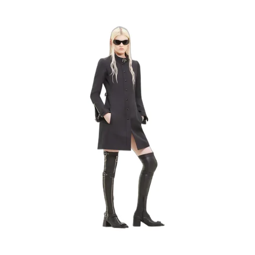 Buckle-Strap Twill Coat