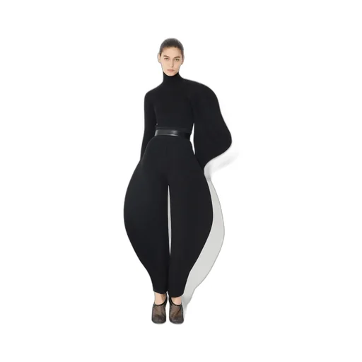 Circular Rib Knitted Casual Pants