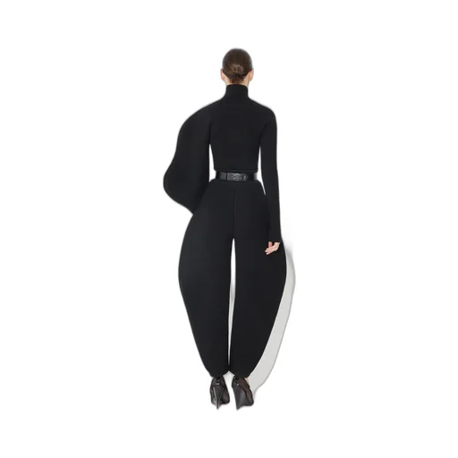 Circular Rib Knitted Casual Pants
