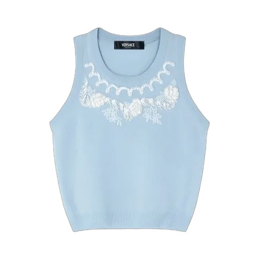 Bead-Embellished Knitted Top