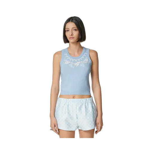 Bead-Embellished Knitted Top