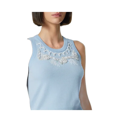 Bead-Embellished Knitted Top