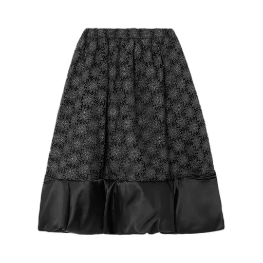 Satin Trimmed Metal Lace Skirt