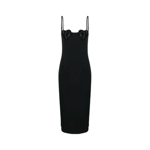 Blumarine Heart Rhinestone Embellished Slip Dress