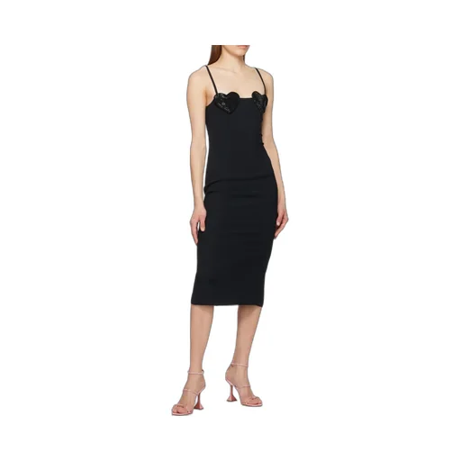 Blumarine Heart Rhinestone Embellished Slip Dress
